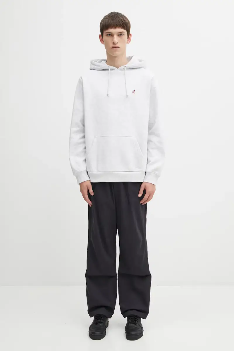 felpa One Point Hooded uomo colore grigio con cappuccio G309.FT miniatura 5