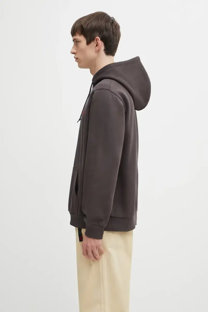 felpa One Point Hooded uomo colore marrone con cappuccio G309.FT miniatura 2