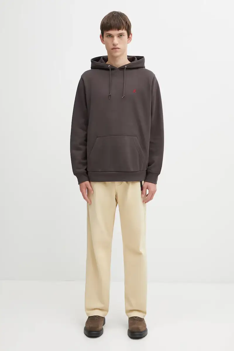 felpa One Point Hooded uomo colore marrone con cappuccio G309.FT miniatura 5