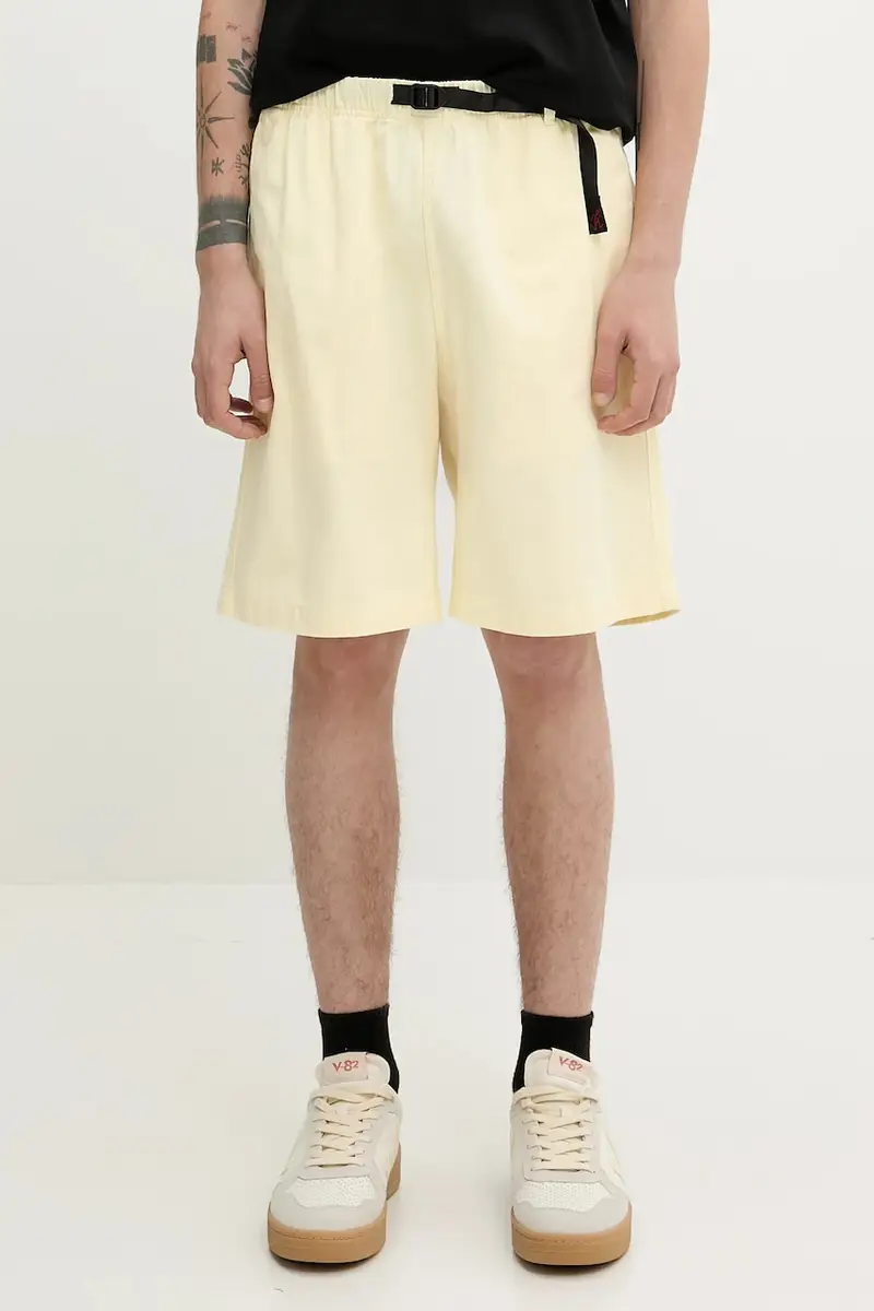 pantaloncini in cotone G-Short colore grigio Giallo