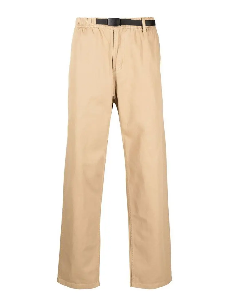 Pantaloni dritti con cintura in vita Beige