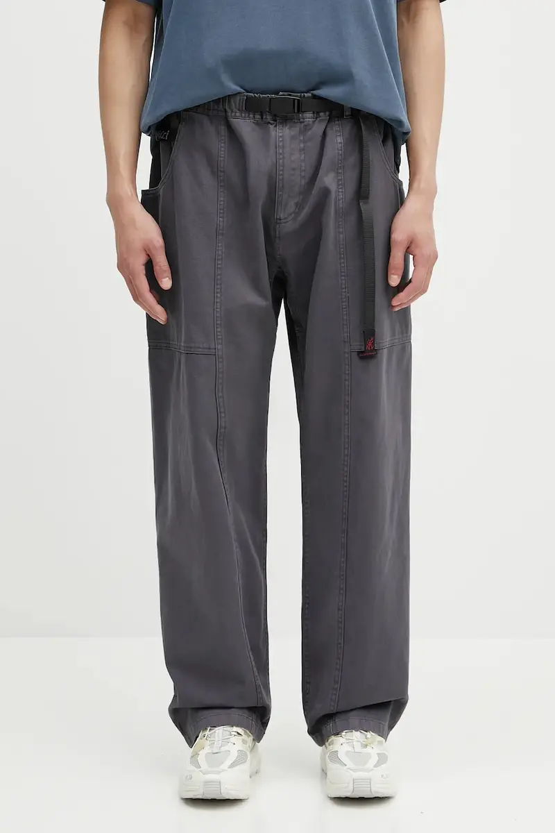 pantaloni in cotone colore blu navy Grigio
