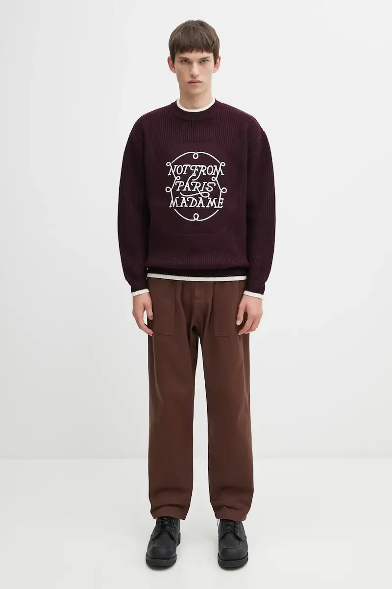 pantaloni in cotone Loose Tapered Ridge Pant colore verde G114.OGT Marrone miniatura 5