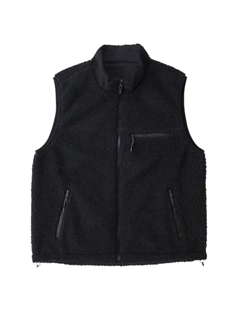 Reversible sherpa vest jacket Giacca smanicata in pile reversibile - Charcoal/black S