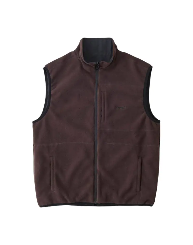 Thermal fleece reversible vest giacca smanicata reversibile - Tobacco L