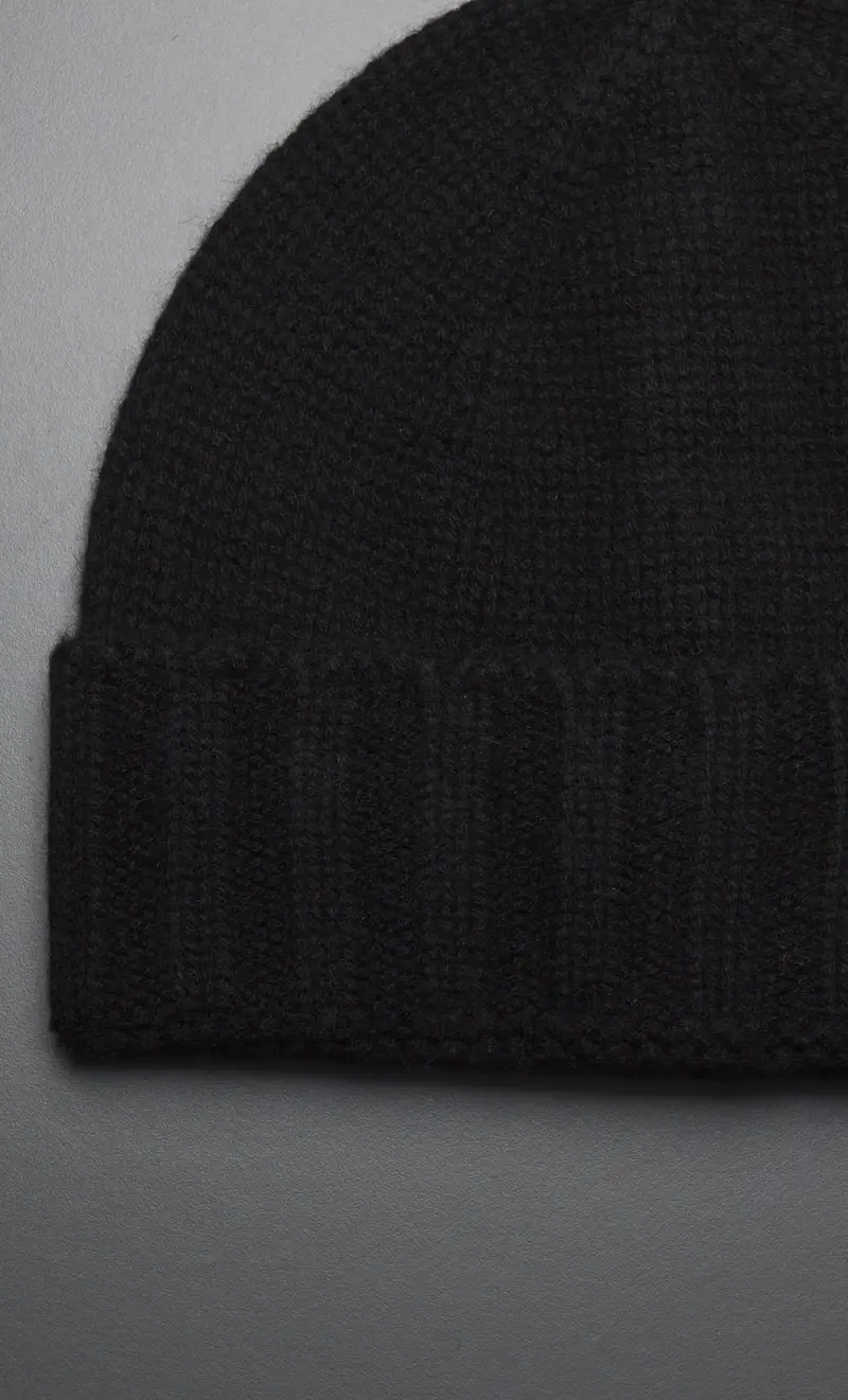 Cappello gran sasso in puro cashmere, colore nero miniatura 2