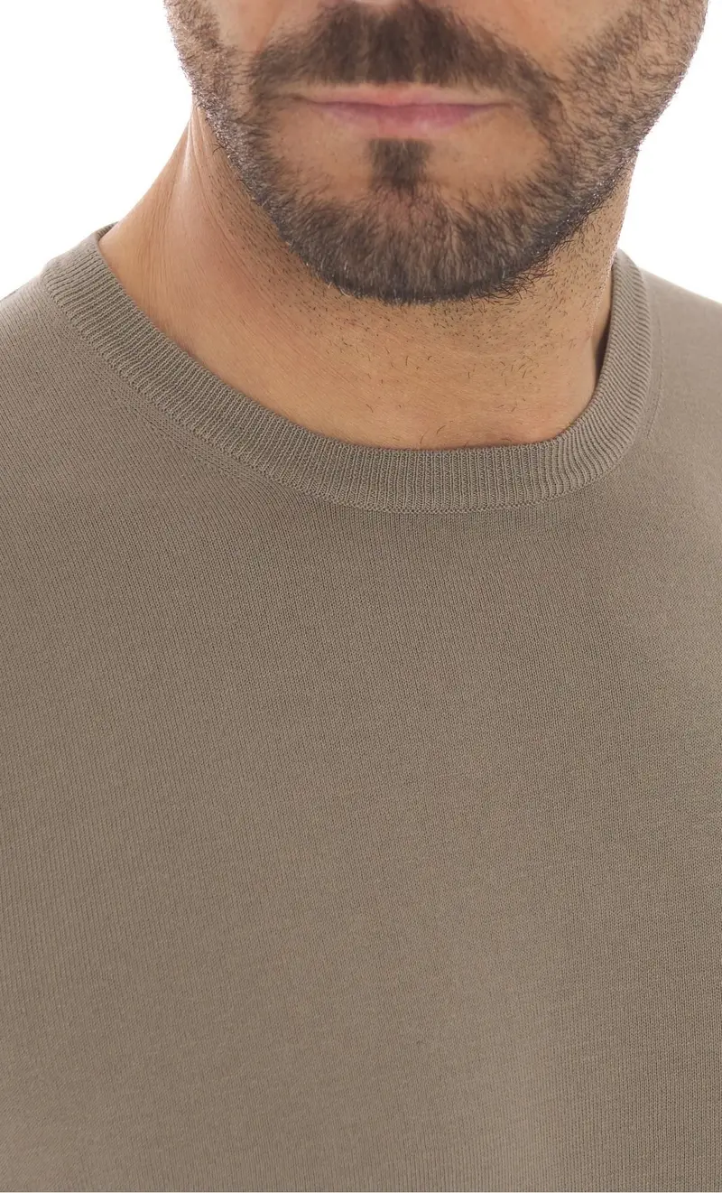 Maglia girocollo gran sasso in puro cotone organico, colore fango miniatura 2