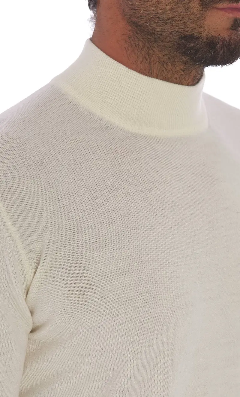 Maglia lupetto gran sasso in lana merino extrafine, colore panna miniatura 2