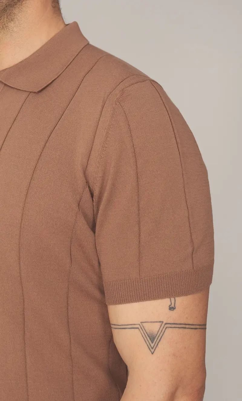 Polo gran sasso in puro cotone a coste, colore moro miniatura 2