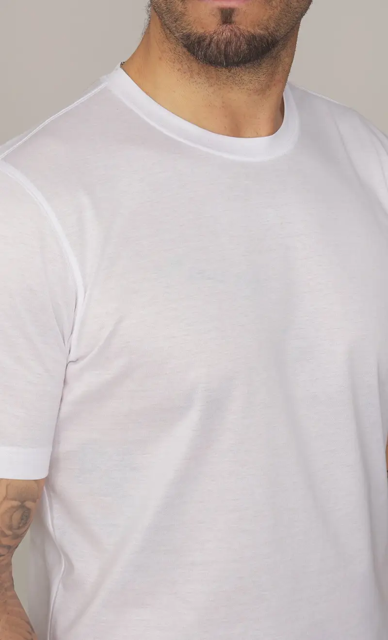 T-shirt gran sasso in filo di scozia, colore bianco miniatura 2