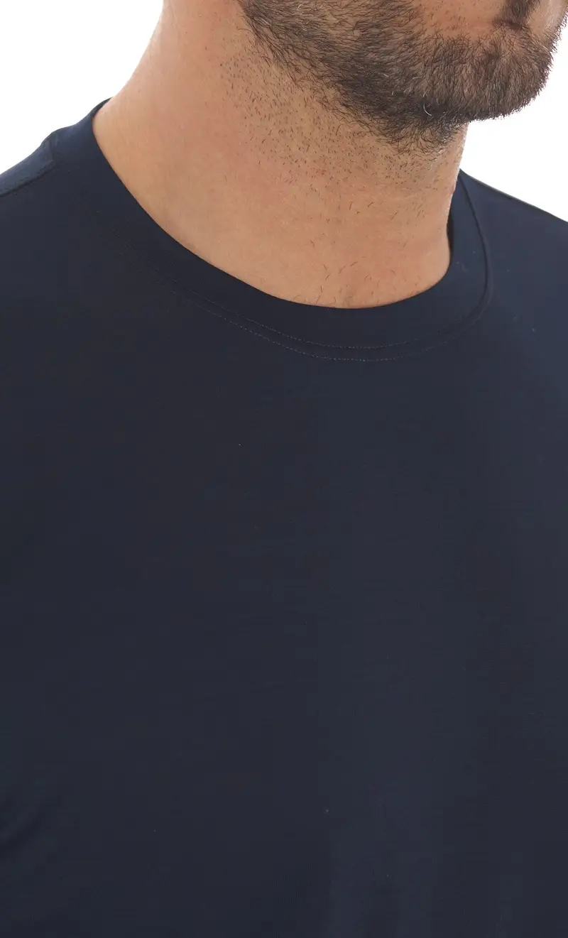 T-shirt gran sasso in filo di scozia, colore blu miniatura 2