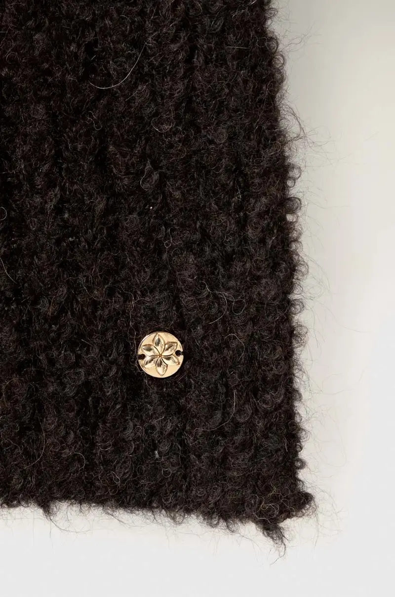 sciarpa in lana colore nero miniatura 2