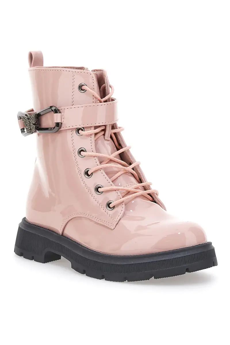 Anfibi Rosa effetto Vernice con Fibbia Decorativa GRAZIE 39P248W [ROSA] miniatura 2