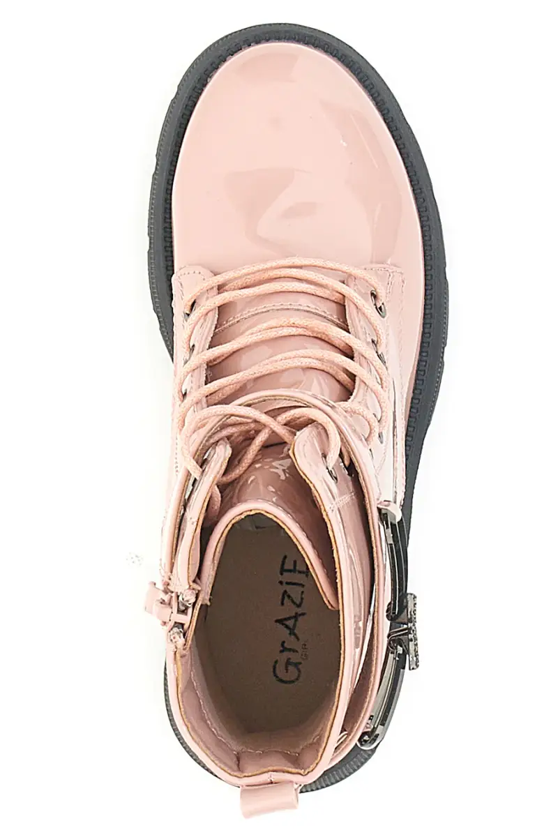 Anfibi Rosa effetto Vernice con Fibbia Decorativa GRAZIE 39P248W [ROSA] miniatura 3