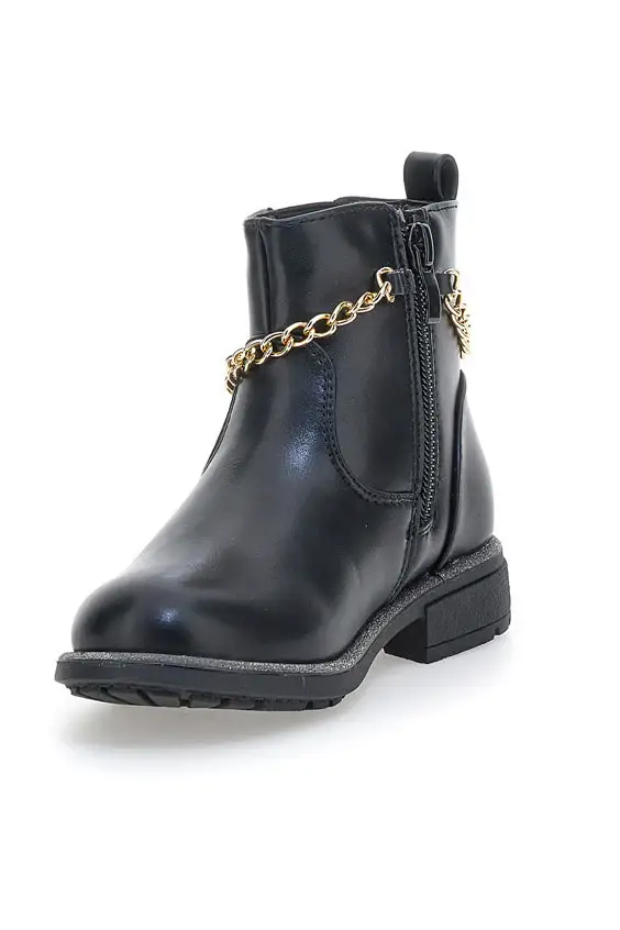 Anfibi neri con catena decorativa Grazia Girl 456456 [NERO] miniatura 4