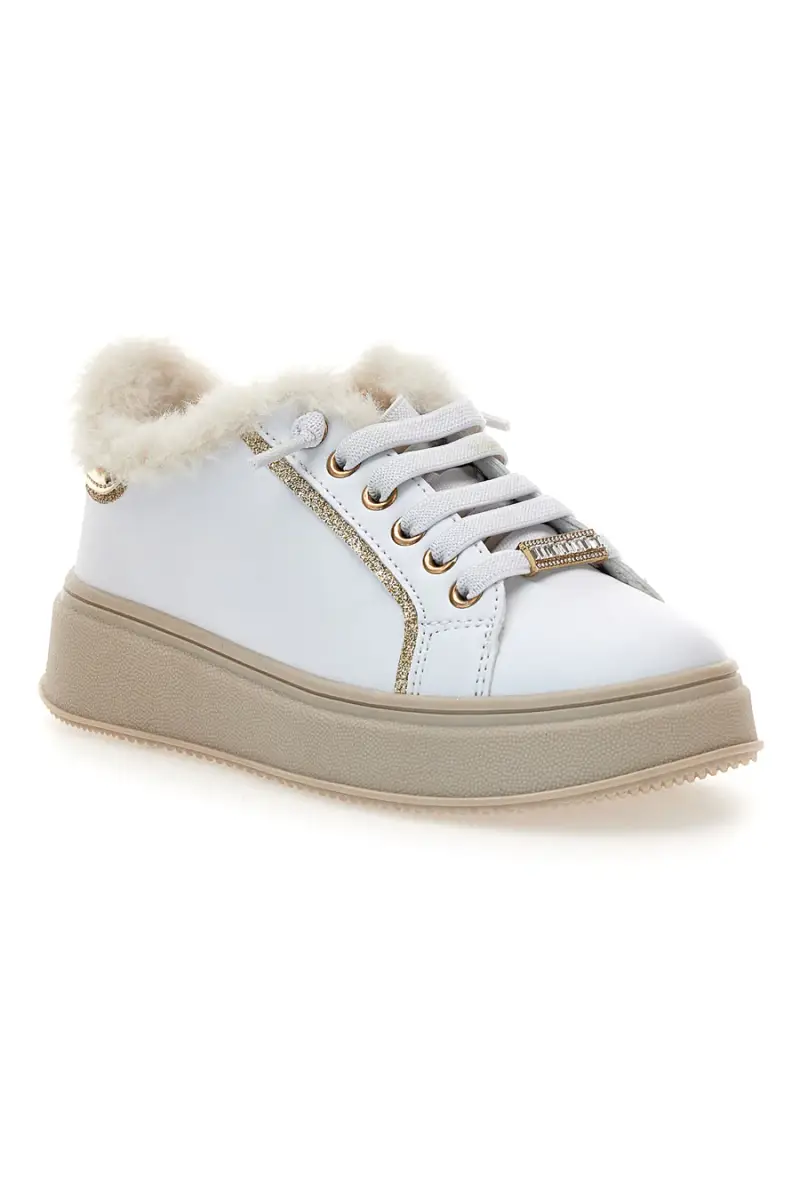 Sneakers bianche con interno in pelliccia Grazie Girl 153451 [BIANCO] miniatura 2