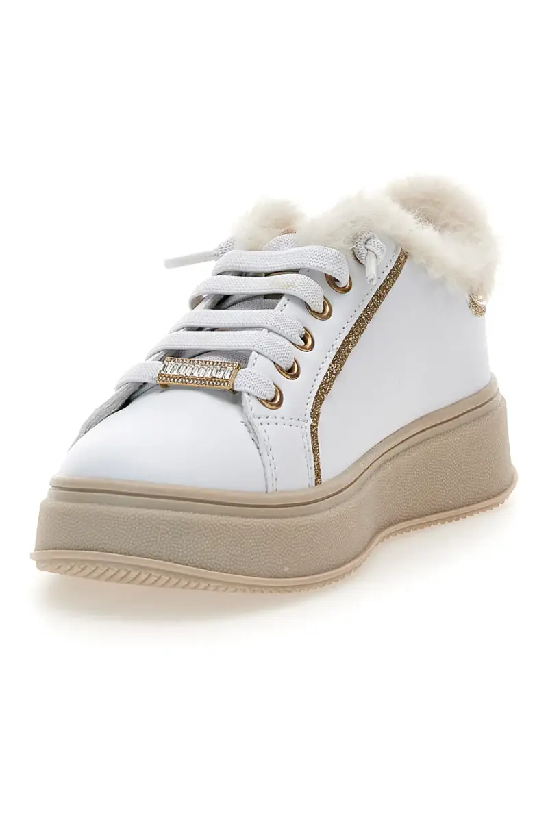 Sneakers bianche con interno in pelliccia Grazie Girl 153451 [BIANCO] miniatura 4
