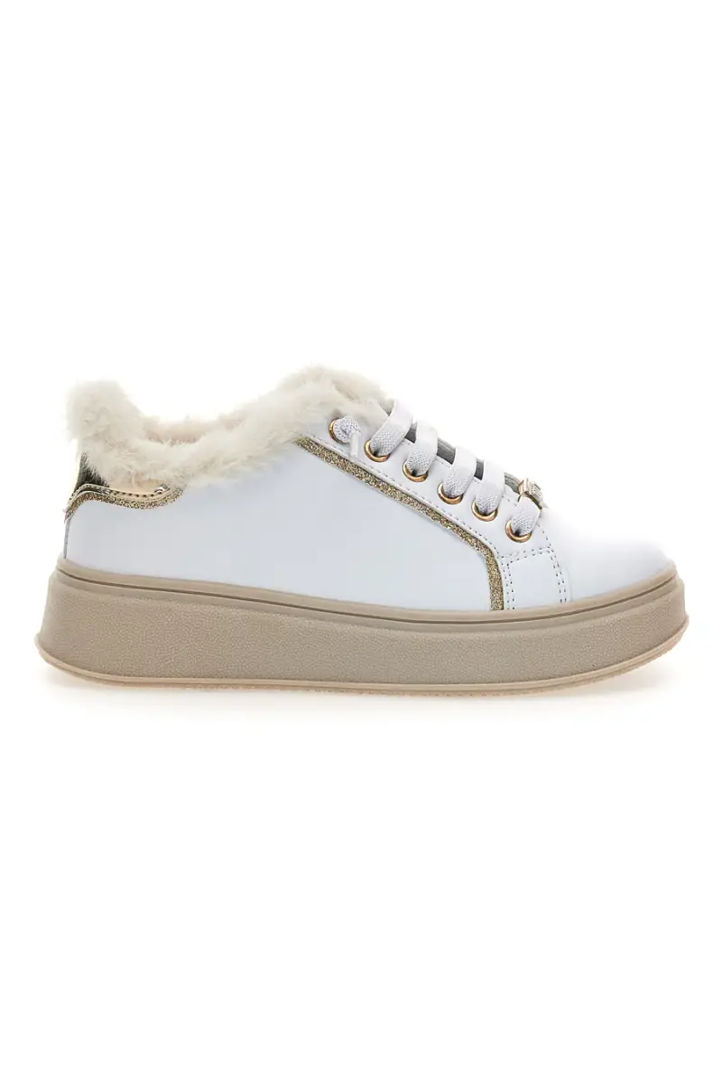 Sneakers bianche con interno in pelliccia Grazie Girl 153451 [BIANCO]