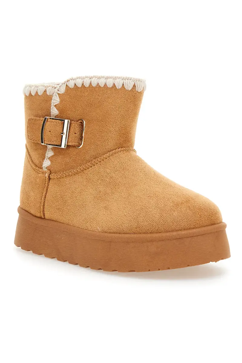 Stivaletti cuoio con fibbia e interno caldo con pelo Grazie Girls GB2032 [CAMEL] miniatura 2