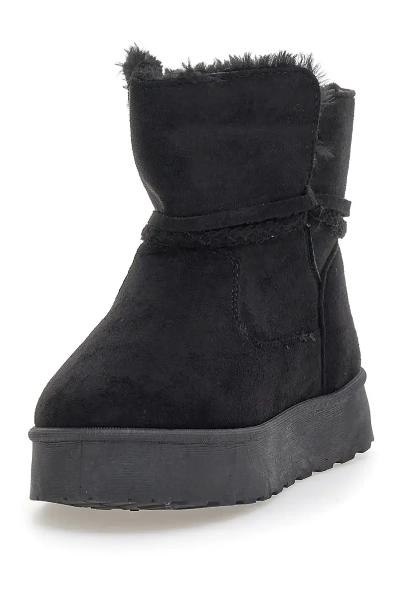 Stivaletti neri con cuore glitter e interno caldo con pelo [NERO] miniatura 3