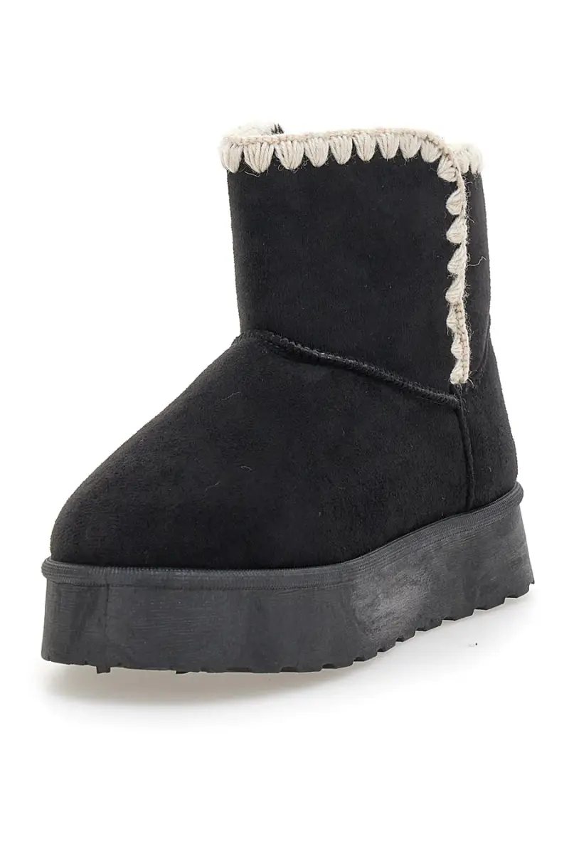 Stivaletti neri con fibbia e interno caldo con pelo Grazie Girls GB2032 [NERO] miniatura 3