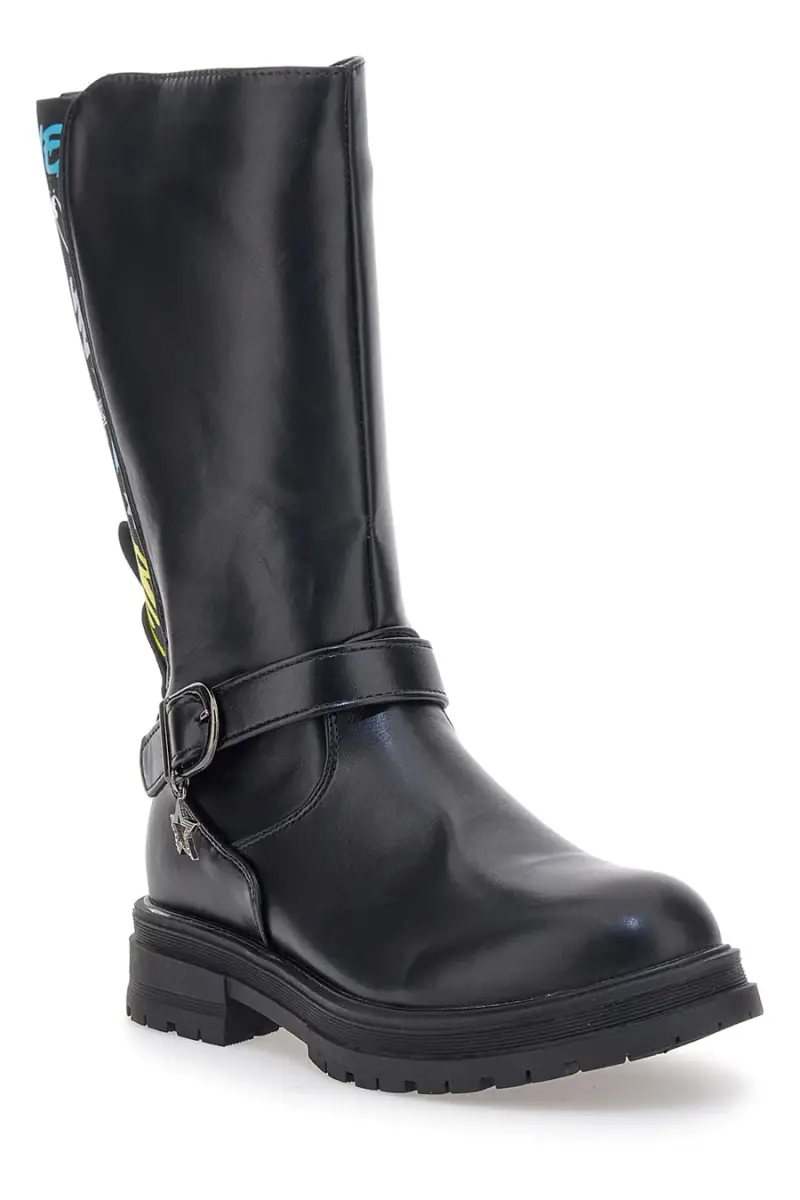 Stivali neri con scritte colorate e stella pendente Grazie Girl 590334 [NERO] miniatura 2