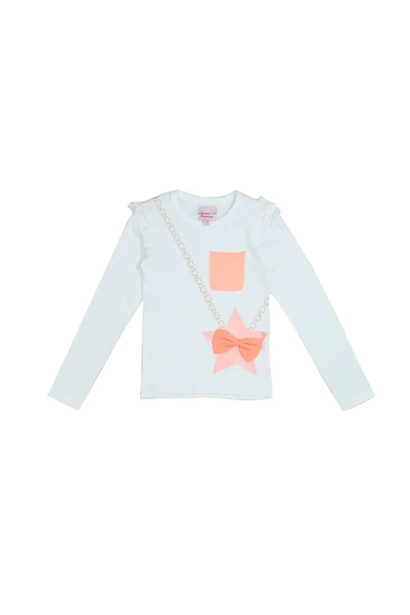 Maglia Manica Lunga Bianca Grazie Mamma 2070 [BIANCO]