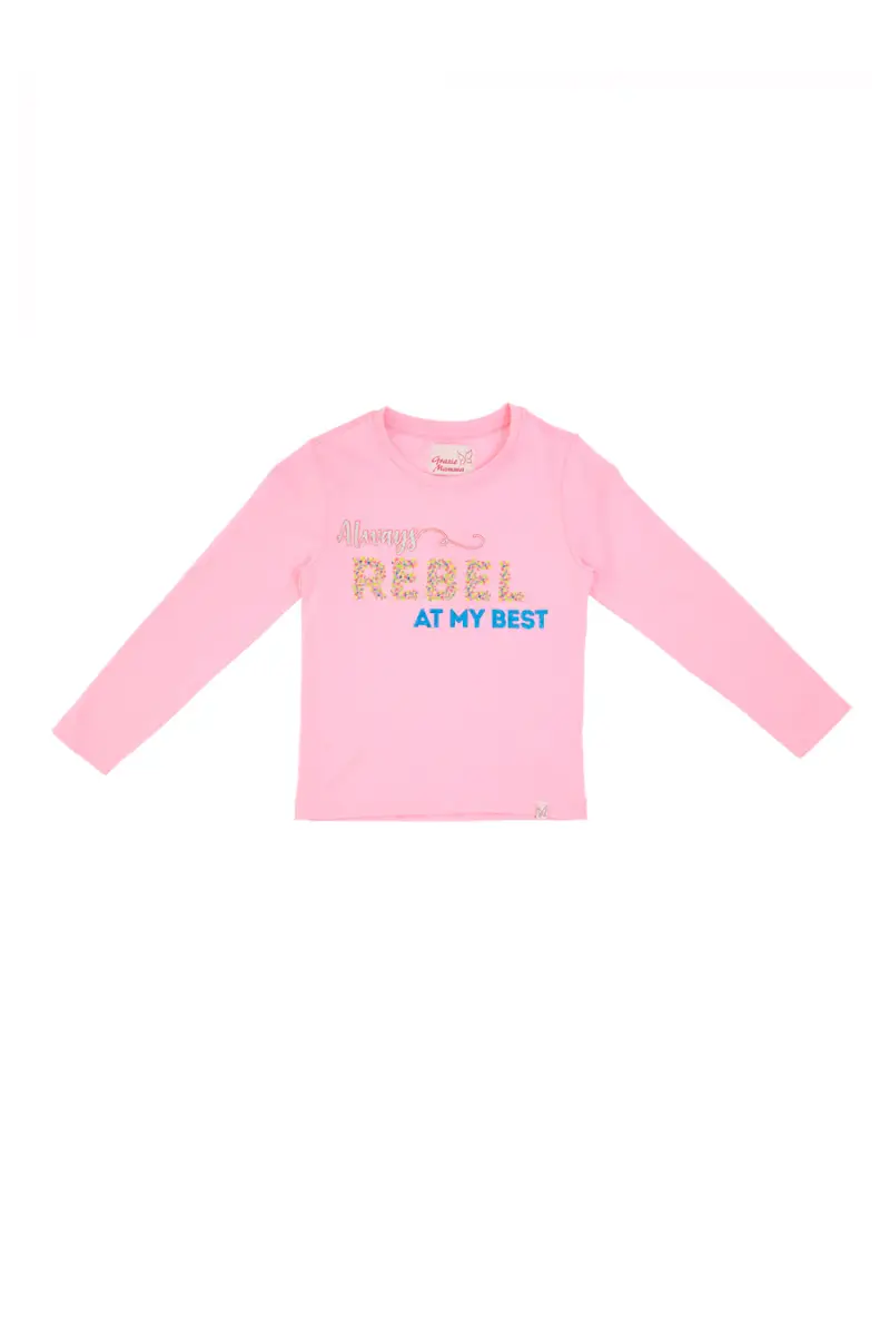 Maglietta a Maniche Lunghe Grazie Mamma 04053 Rosa [ROSA] miniatura 2