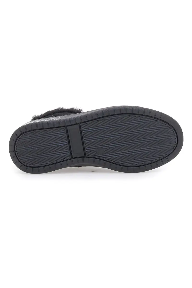 Sneakers Mid-Cut Nere Imbottite con Cerniera e Pellicciotto Grazie 1719 [NERO] miniatura 5