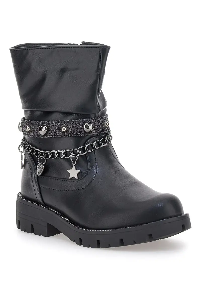 Stivaletti neri con catene e charm Grazie 1740 [NERO] miniatura 2