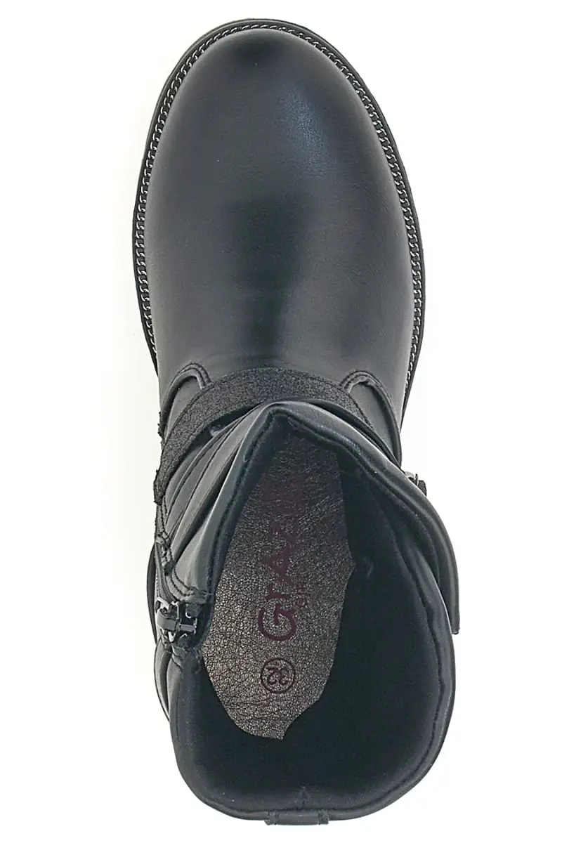 Stivaletti neri con stella glitter e cinturini decorativi Grazia 1622 [NERO] miniatura 3