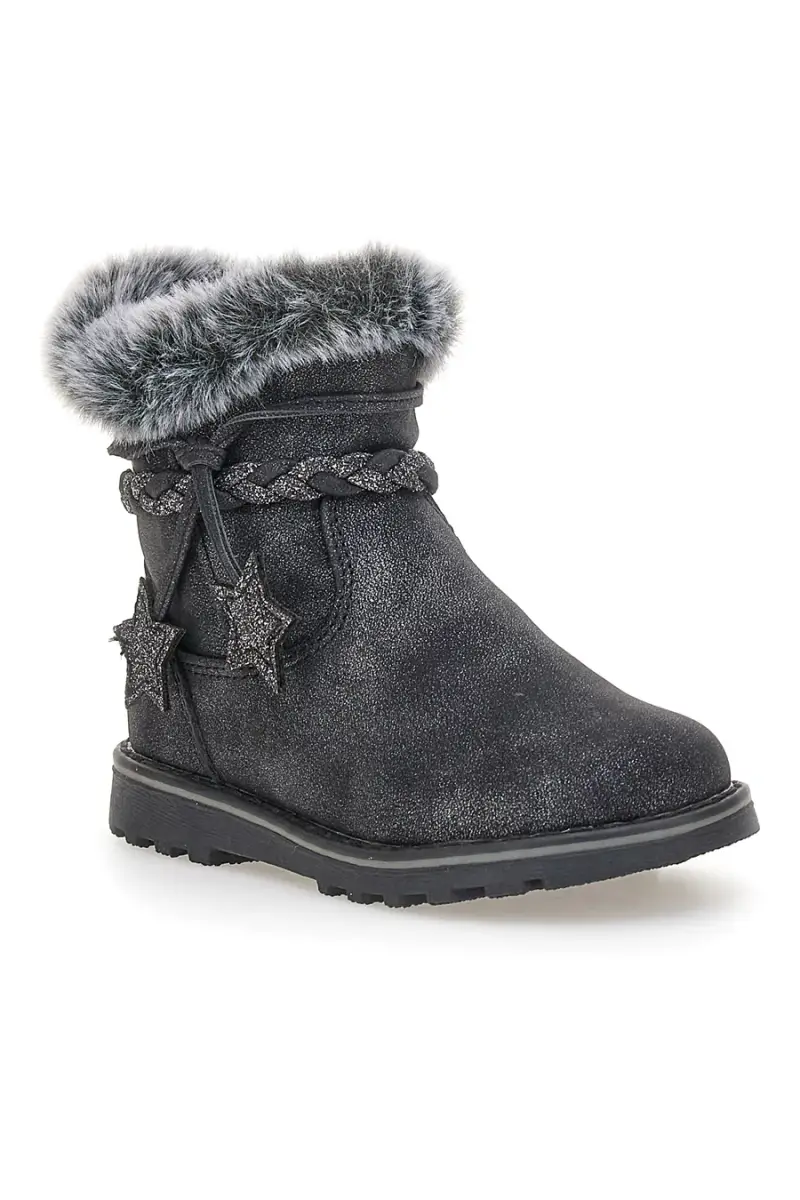 Stivaletti neri con stelle glitter e bordo in pelo Grazie 1528 [NERO] miniatura 2