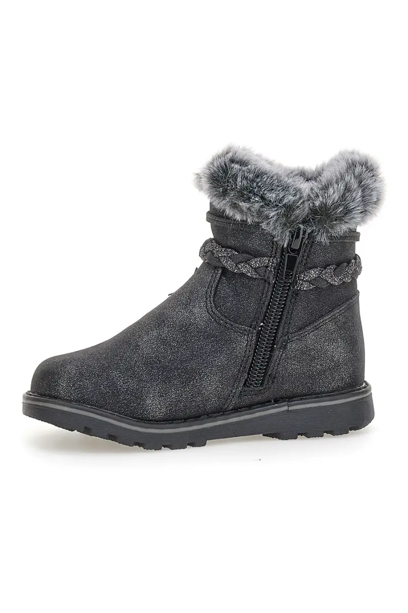 Stivaletti neri con stelle glitter e bordo in pelo Grazie 1528 [NERO] miniatura 4