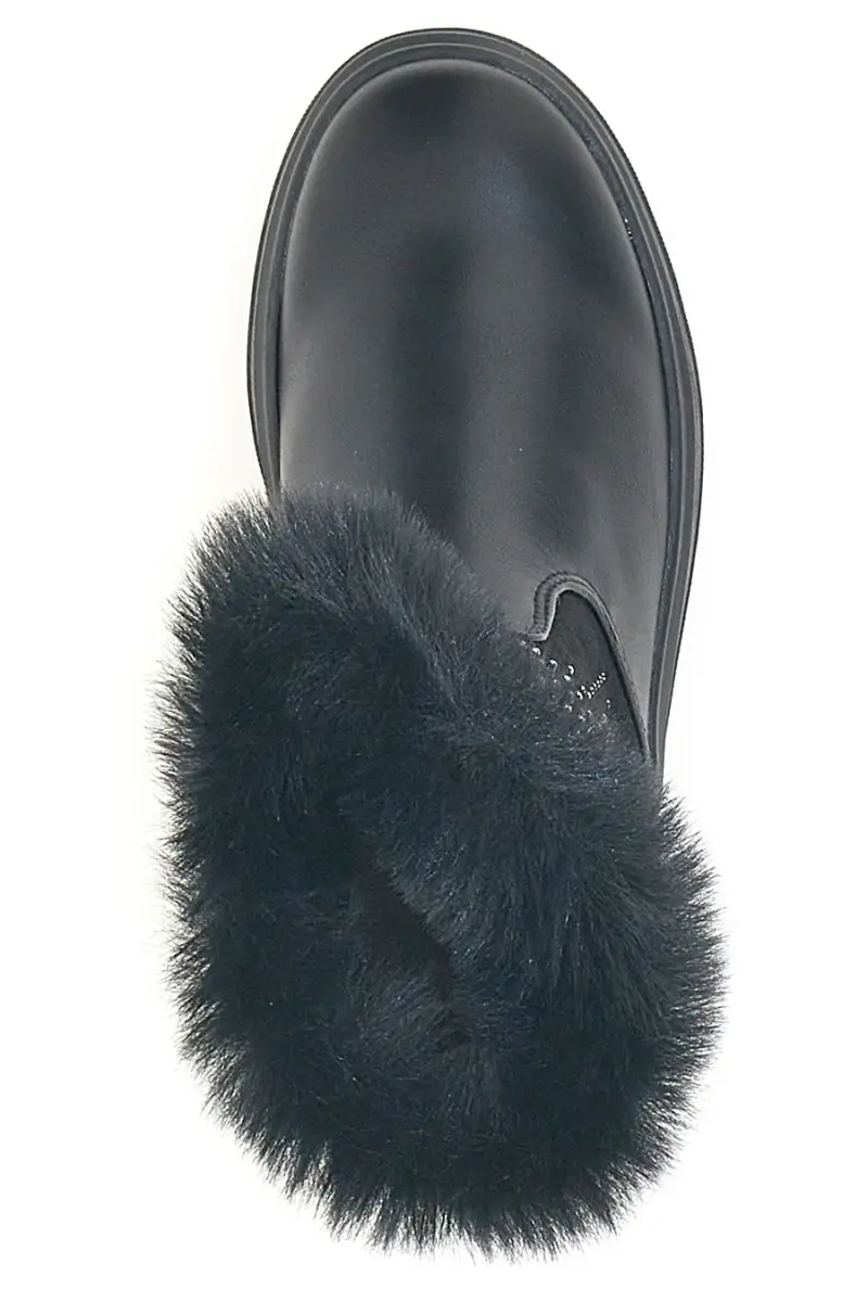 Stivaletti neri con stelle glitter e pelo Grazia 1624 [NERO] miniatura 3