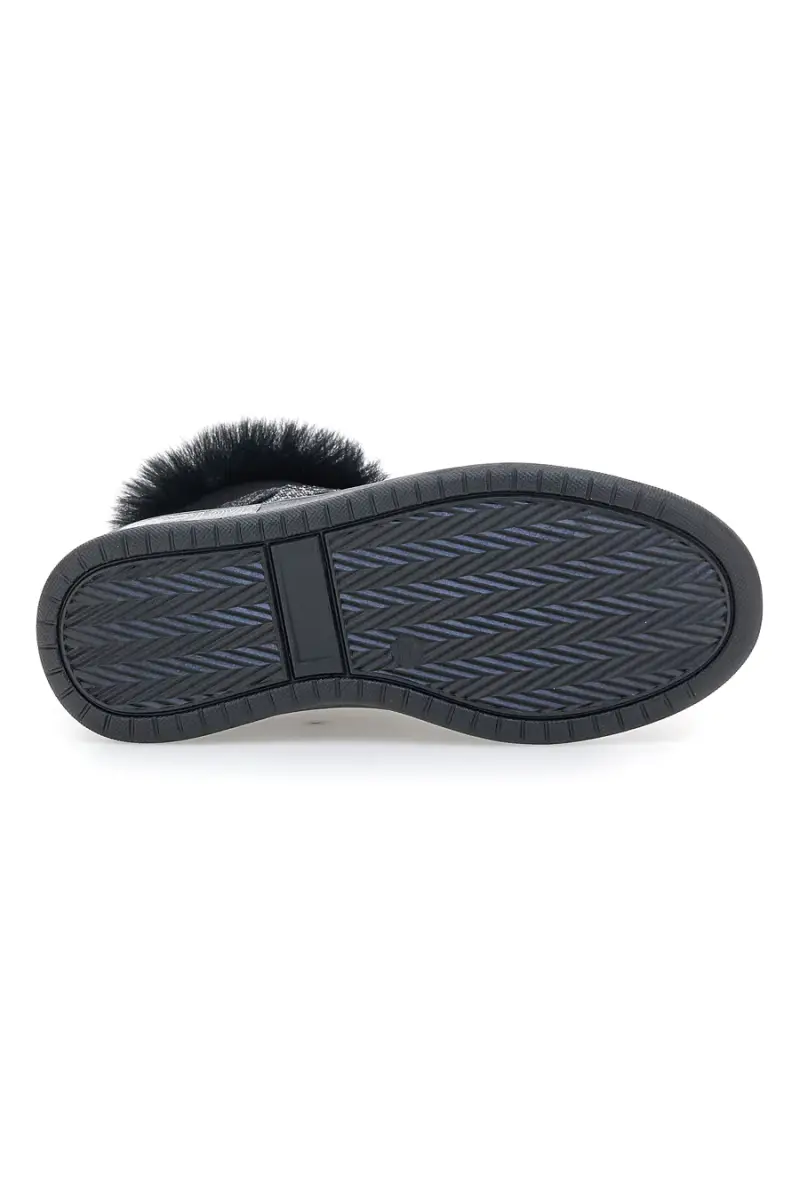 Stivaletti neri con stelle glitter e pelo Grazia 1624 [NERO] miniatura 5