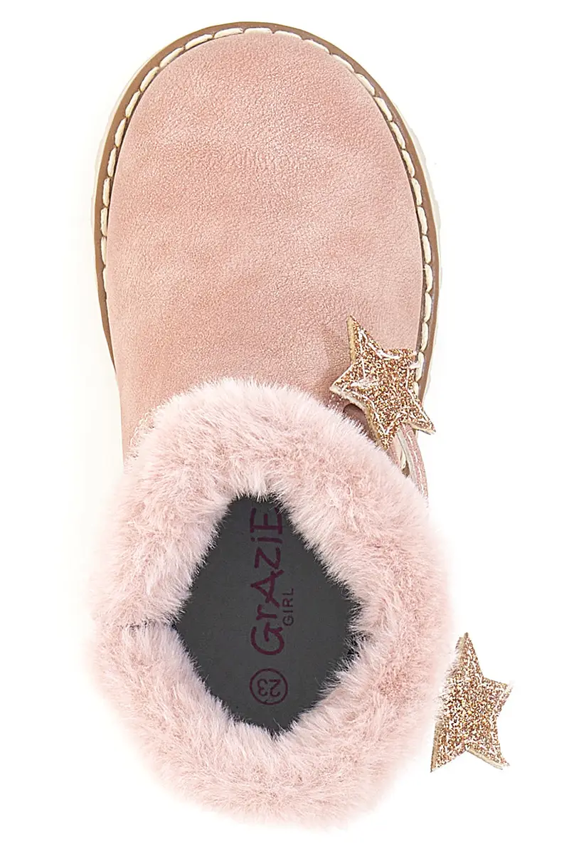 Stivaletti rosa con pelliccia e stelle glitter Grazie 1528 [ROSA] miniatura 3
