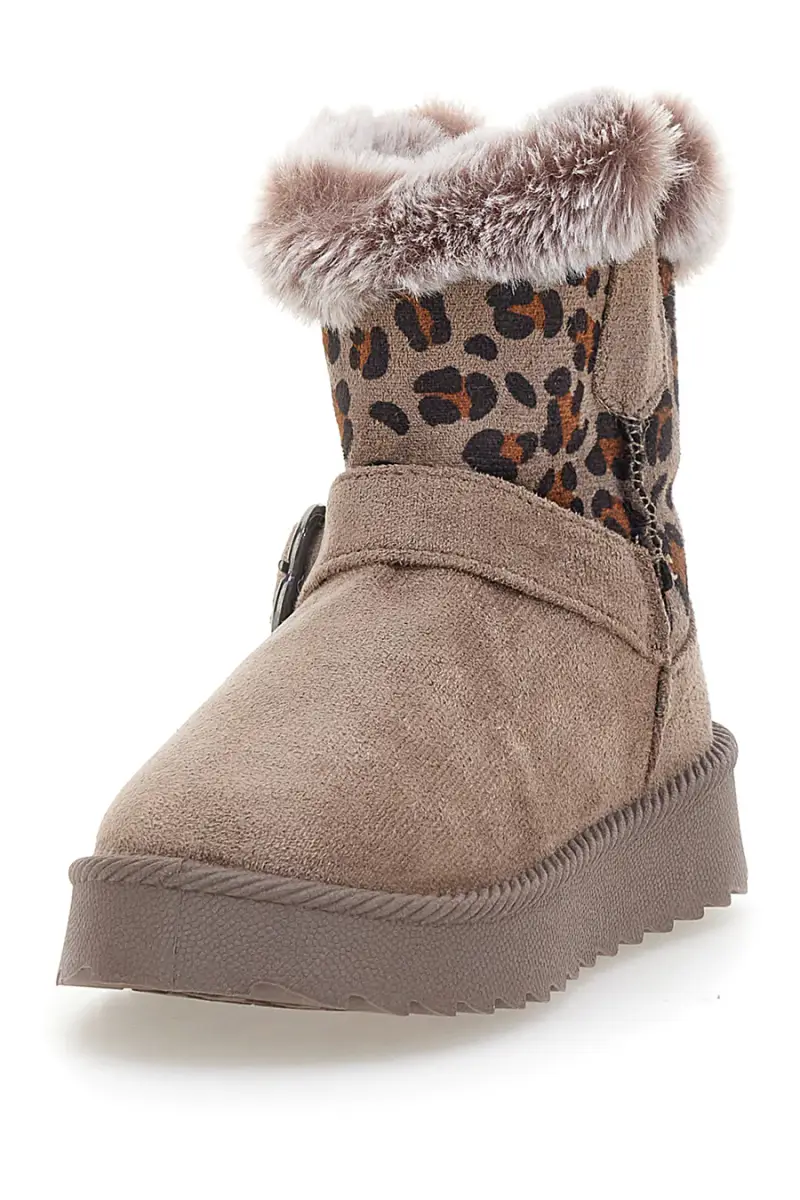Stivaletti taupe con fantasia leopardata e interno caldo con pelo Grazie 1642 [TORTORA] miniatura 3
