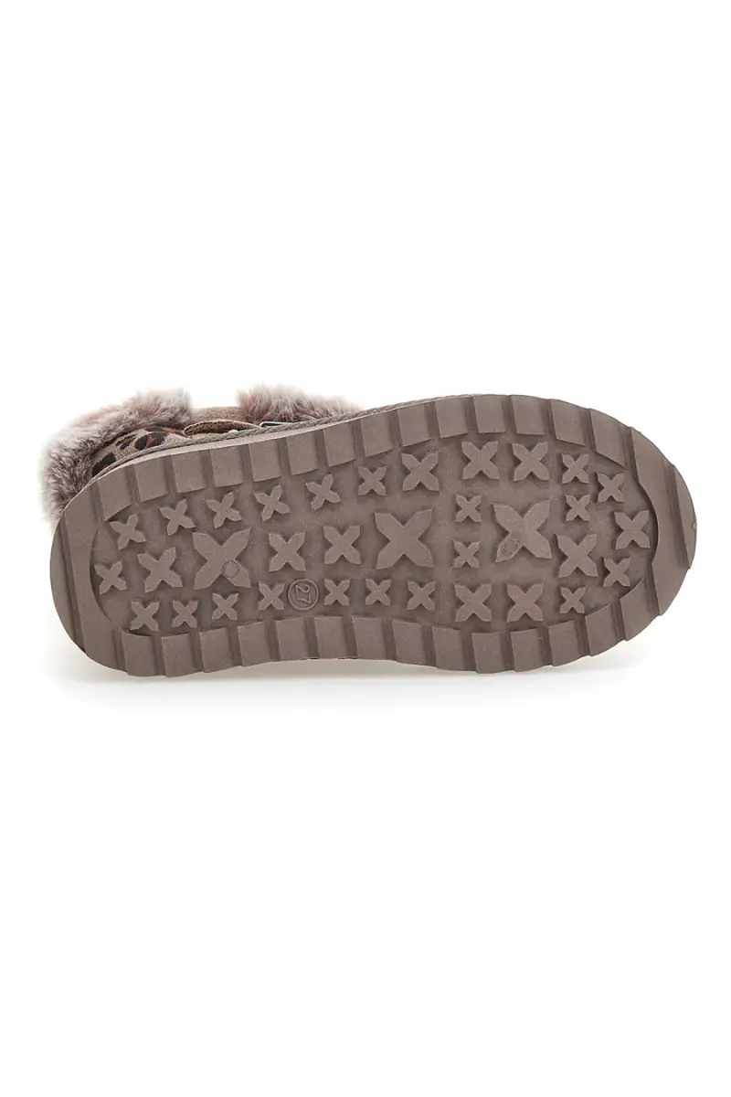 Stivaletti taupe con fantasia leopardata e interno caldo con pelo Grazie 1642 [TORTORA] miniatura 5