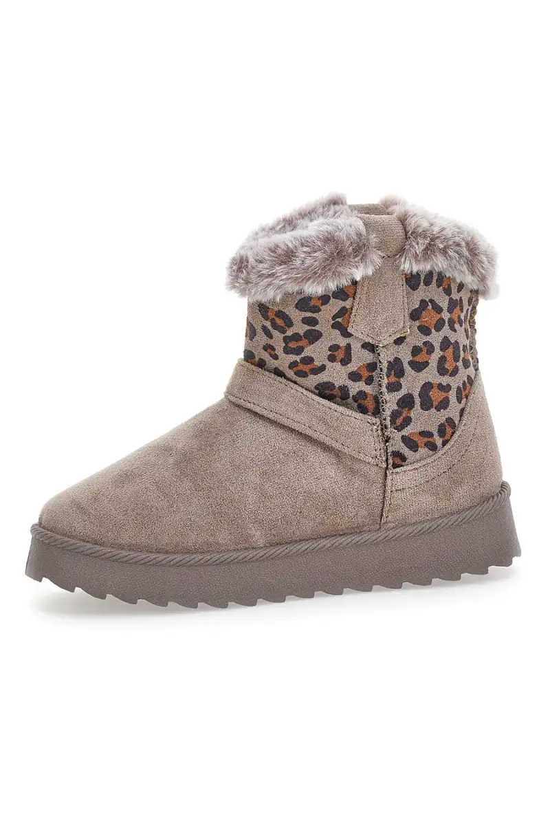 Stivaletti taupe con inserti animalier e interno con pelo Grazie 1642 [TORTORA] miniatura 4