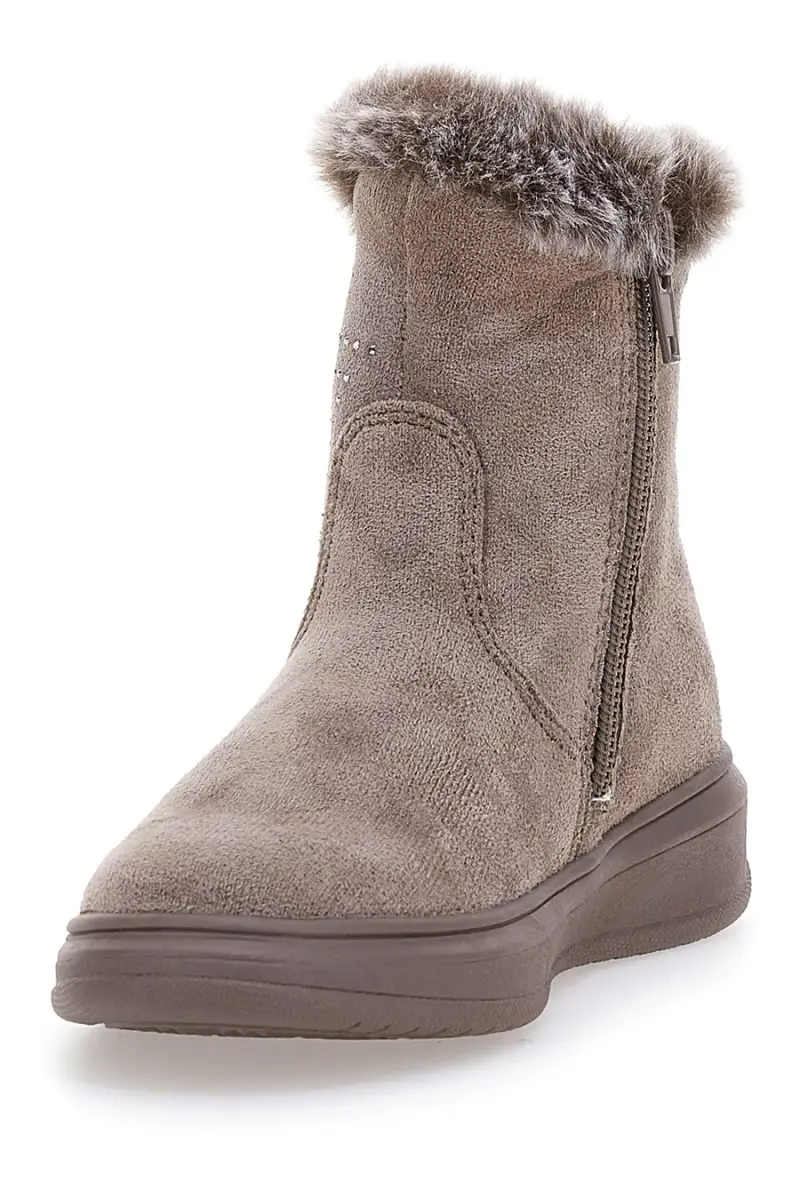 Stivaletti taupe con pelliccia sintetica e glitter Grazia 1625 [TORTORA] miniatura 3