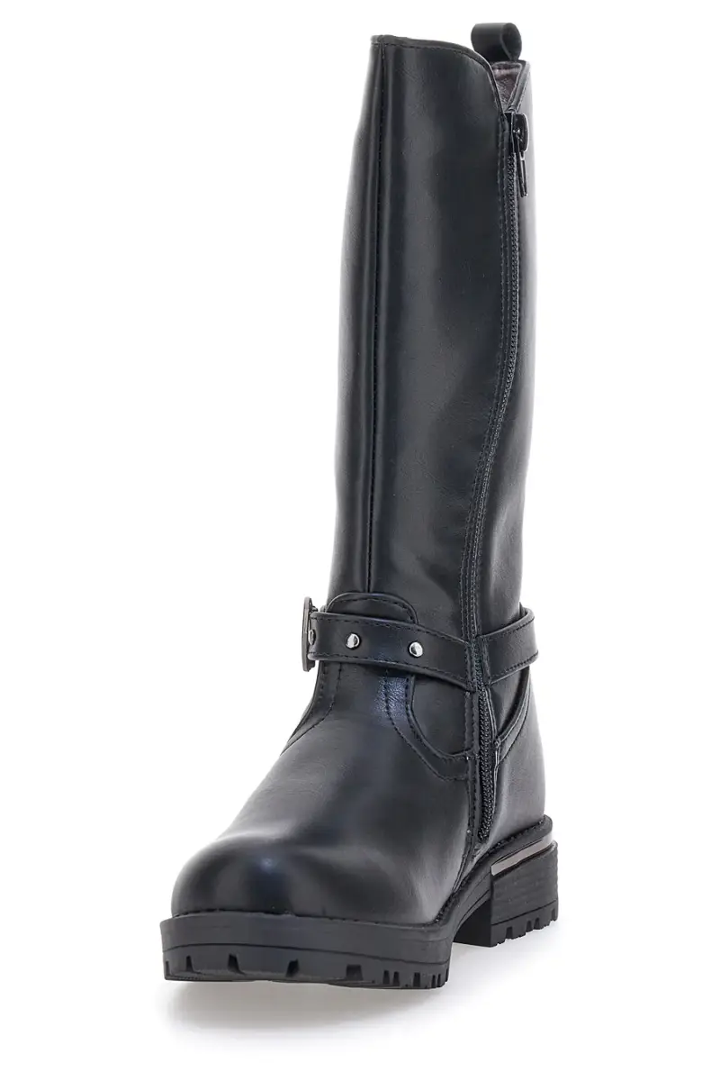 Stivali neri con cinturino e cuori decorativi Grazie 1761 [NERO] miniatura 3