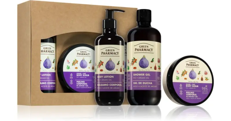 Argan SET confezione regalo scrub corpo allo zucchero 200 ml + latte corpo 400 ml + gel doccia idratante con olio di argan 500 ml