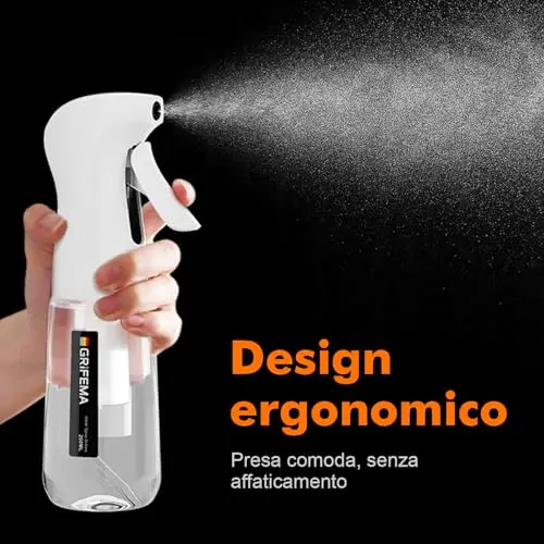 GRIFEMA Spruzzatore Bianco 200ml – Bottiglia Spray Riutilizzabile in Plastica Senza BPA – Nebbia Fine con Spruzzo miniatura 3
