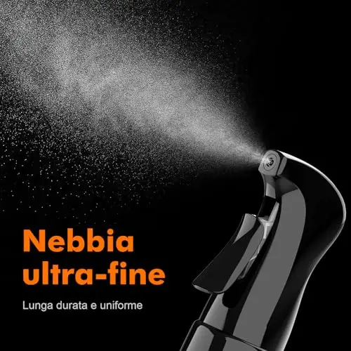 GRIFEMA Spruzzatore Nero 200ml – Bottiglia Spray Riutilizzabile in Plastica Senza BPA – Nebbia Fine con Spruzzo miniatura 2