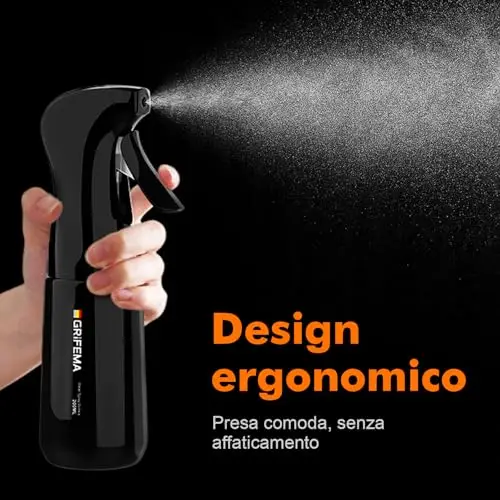 GRIFEMA Spruzzatore Nero 200ml – Bottiglia Spray Riutilizzabile in Plastica Senza BPA – Nebbia Fine con Spruzzo miniatura 3