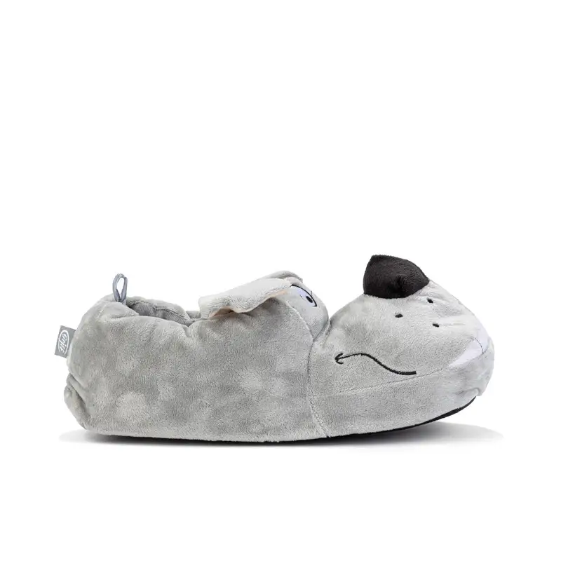 Babbucce grigie uomo da casa a forma di cane