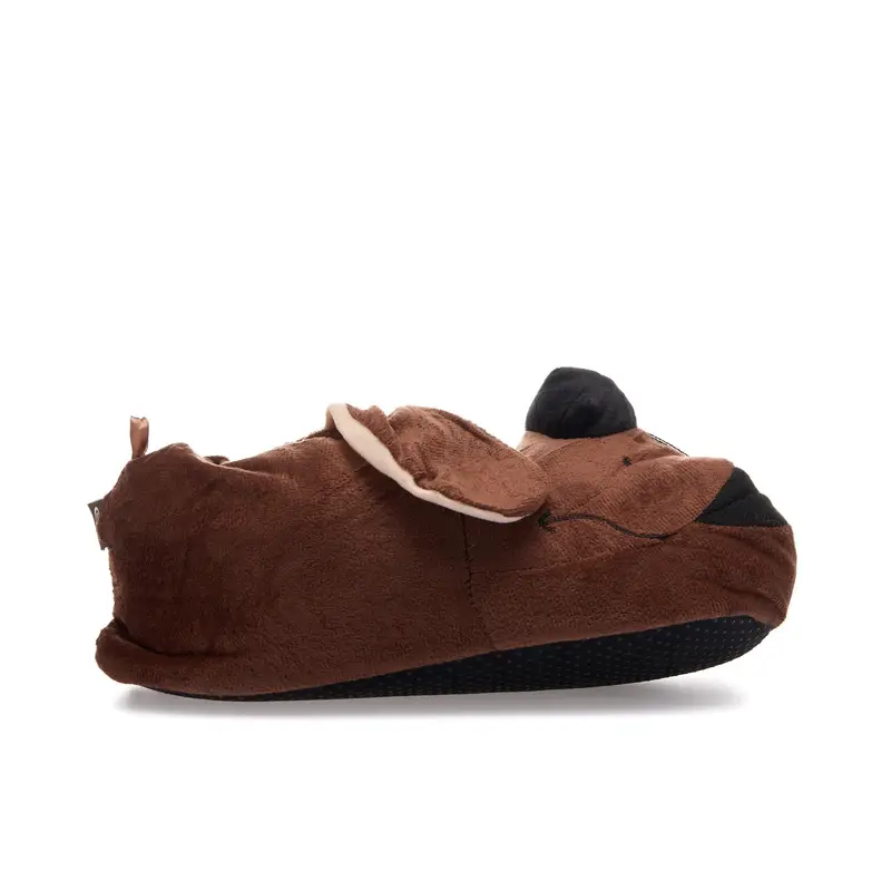 Babucce da casa marroni a forma di cane da uomo