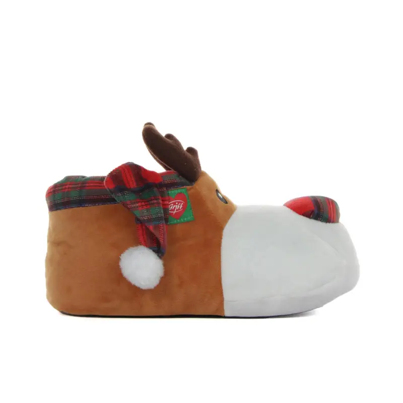 Babucce marroni da bambino a forma di renna
