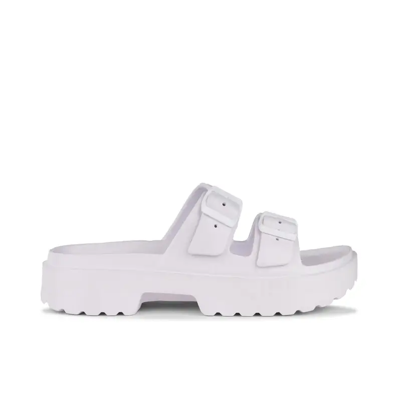 Ciabatte bianche donna da mare in gomma con fibbie