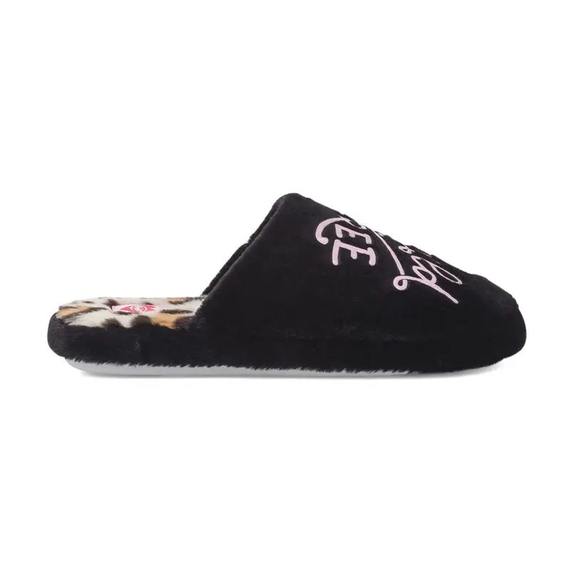 Ciabatte casa nere da donna con scritta